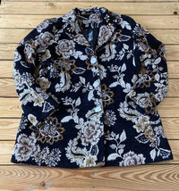 Susan graver NWOT women’s bejeweled Floral button up jacket size 10 black N2x2 - £16.04 GBP