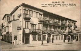 Vtg Postcard Monterey California CA - Mission Inn Historic Building Albertype Co - £3.91 GBP