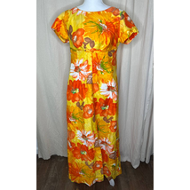 Vintage 1960s Alice Polynesian Fashions Floral Hawaiian Retro Mod Maxi D... - $120.00