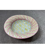 Vintage Mackenzie Childs Serving Bowl Wallcourt Charmian 14.5" Large Check Pink - $296.99
