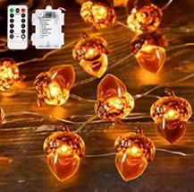 13 Ft 40 LED Fall Decor Pumpkin Maple Acorn String Lights Fall Decorations for - £11.32 GBP