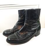 FLORSHEIM IMPERIAL Beatle Boots Men&#39;s 9.5 3E Leather Black Ankle Zip Bik... - $88.00