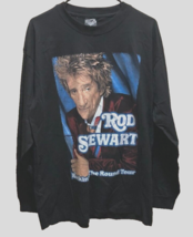 Rod Stewart Rockin&#39; Round Tour 2007 Double-Sided Black Pop Concert T-Shirt L - £49.71 GBP