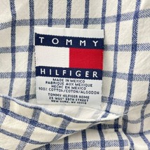Tommy Hilfiger Pillow Shams Navy Blue &amp; White Windowpane Check Square 29.5&quot; Euro - £22.84 GBP