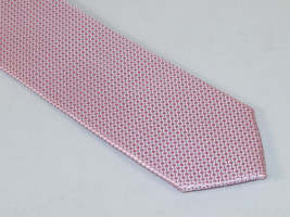 Mens Narrow Tie/Hankie Set Microfiber Silky Vito Rofolo VTR-98 Pink Dots image 3