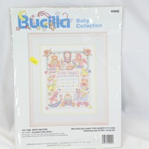 Bucilla Baby Collection 40940 Toy Time Birth Record 11X14 Cross Stitch New - $11.75