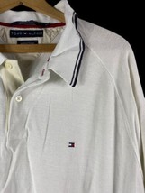Tommy Hilfiger Polo Shirt Size XL Mens Adult White Cotton Linen Blend Golf - $31.48