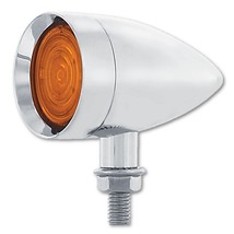 Amber LED Chrome Metal Bullet Indicator Turn Signal Light Hot Rod Truck Trailer - £42.20 GBP