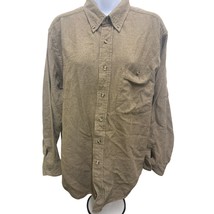 VTG David Taylor Mens L 100% Cotton Long sleeve Button down Green Brown ... - $23.74