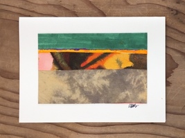 Abstract Collage No.21 Handmade Papers and Acrylics Greeting Card - $12.00