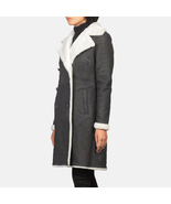 Amie Black Double Breasted Shearling Coat - $470.00