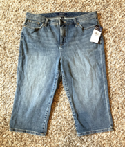 Chaps Crop Capri Jeans Womens Size 12 Blue Denim Stretch 33x17 Straight ... - $18.61