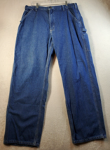 Carhartt Jeans Mens Size 38 Blue Denim Cotton Pockets Wide Leg Medium Wash Logo - £17.27 GBP