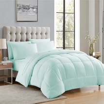 Luxury Aqua 7-Piece Bed in a Bag down Alternative Comforter Set, Queen - £41.24 GBP
