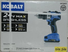Kobalt 0672823 24v Max Brushless Compact Drill Driver Kit Cordless New in Box - £125.06 GBP