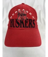 Vintage 90s Nebraska Huskers Red Hat Cap Snap-Back Football Huskers - £12.58 GBP