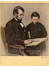Lincoln and His Son Tad Print from Engraving after a Photograph by Brady  - $17.82