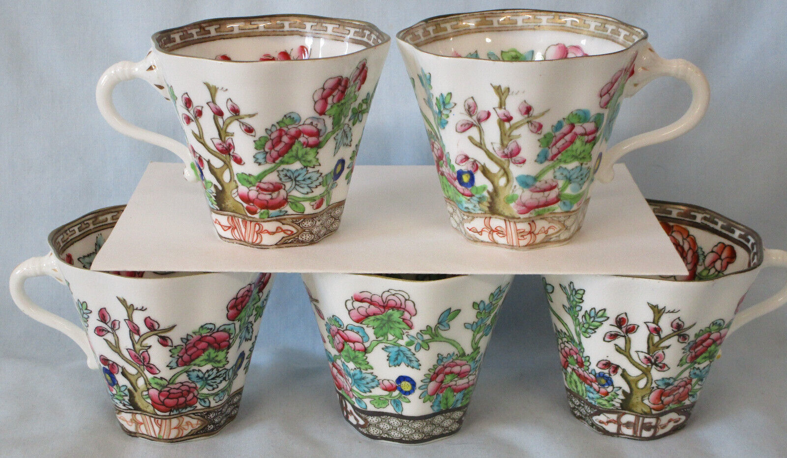 Primary image for Coalport Indian Tree Multi Color Flat Cup 2 1/2", Set of 5