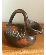 Estate Mec Signed Small Brown Abstract Bird Rustic Pottery Pitcher – 5 i... - £18.23 GBP