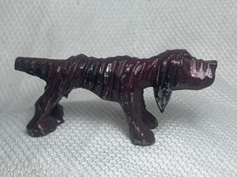 Vtg Blood Hound Wrinkly Retriever Position Metal Carved Look Dog Figurine Statue - £24.07 GBP