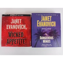 Lot of 2 Janet Evanovich Audiobooks CDs Wicked Appetite &amp; Dangerous Minds - £7.61 GBP