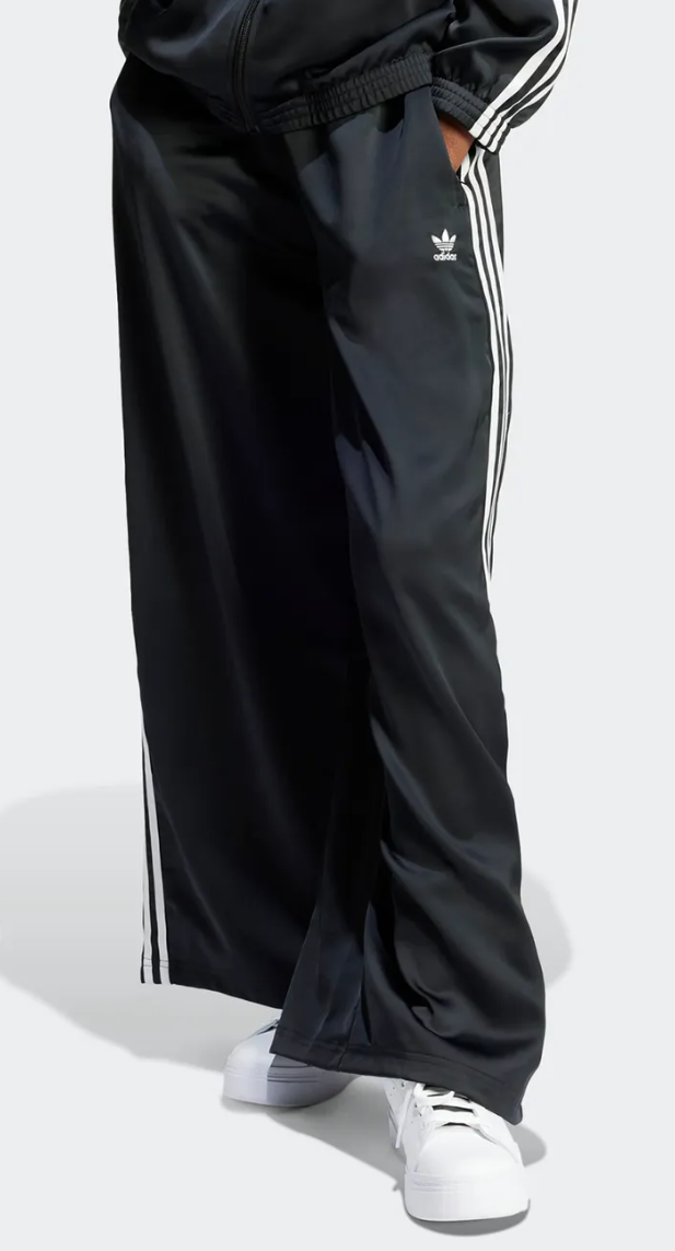 adidas Adicolor Satin Wide Leg Track Pants Women&#39;s Casual Lifestyle NWT ... - $121.41
