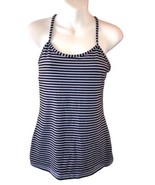 Lululemon Shirt Black Periwinkle Striped Athletic Tank Top Size 8 - £17.47 GBP