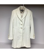 Ann Taylor Petites Coat 100% Cotton Lined Fitted Ivory Classic 2P - $511.54 MXN