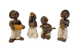 VTG Set of 4 African American Musical Angel Child Boys Figurine Instruments EUC - £31.69 GBP