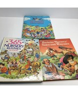 Nursery Rhymes Book Lot Set Mother Goose 365 In Color Tales Gallery Golden - £36.85 GBP