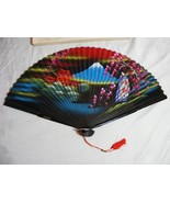 Vintage Handmade 1950&#39;s Japanese Decorative Hand Fan Bamboo &amp; Rice Paper... - $79.19
