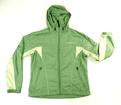 Columbia Green Windbreaker Light Jacket Full Zip Vented Mesh Lined Women... - £30.09 GBP