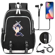  USB Schoolbags Men&#39;s And Women&#39;s Backpack  Cosplay  Black Laptop  Bags - £139.50 GBP