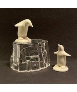 Dept 56 Set 2 White Penguins 2&quot;-2.5&quot; Porcelain Bisque 1 Snowbabies Clear... - $14.69