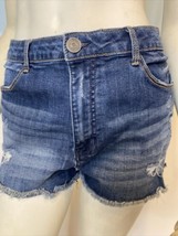 RSQ Jeans Maui High Rise Dark Wash Distressed Cut Off Jean Shorts Size 13 - £9.68 GBP