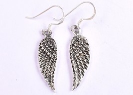Handmade 925 Sterling Solid Silver Wings Shape Women Wear Drop Dangle Earrings - £47.45 GBP+
