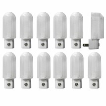 12 Pc Plug-In Led Night Lights Lamp Dusk Auto Light Sensor Hallway Kitchen - £36.35 GBP