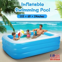 103&quot; Children Adult Inflatable Pools Family Swimming Pool Home Outdoor Indoor - £59.01 GBP