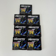 Memorex MiniDisc 74 min Blank Digital Audio Recording Lot of 7 New Sealed - £37.42 GBP
