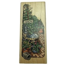 Wishing Well Fountain Plants Flowers Barrel Stampendous N055 Rubber Stam... - $9.72