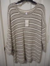 Women&#39;s Canyon River Blues 3/4 Sleeve Sweater Large Cream Tan Colors NEW - £15.30 GBP