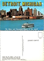 Michigan Detroit Cruise Ship Ste. Claire Boat Floating Coastline VTG Postcard - £7.50 GBP
