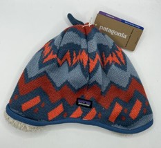 Nwt Patagonia Baby 3-6 Months Reversible Beanie Lofoten Geo Knit:Wavy Blue - £21.10 GBP