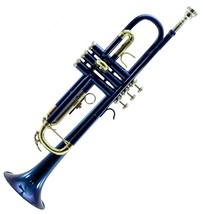 **Great Gift** Beautiful Band Approved Blue/Gold Trumpet W Hard Case Clearance - £151.84 GBP