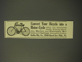 1909 Steffey Mfg. Ad - Convert your bicycle into a motor-cycle - $18.49