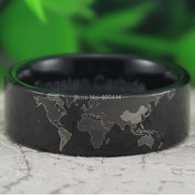 Free Shipping Hot Sales 8MM Black Pipe Unique World Map Design New Men&#39;s New Tun - £31.11 GBP
