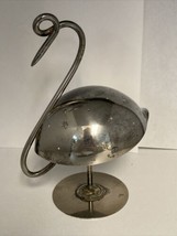 Napier Art Deco Vintage MCM Silverplate Swan Flamingo Toothpick Appetizer Holder - £23.70 GBP