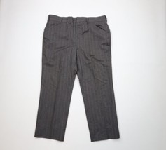 Vintage 70s Streetwear Mens 40x29 Distressed Wool Striped Bell Bottoms P... - £46.85 GBP