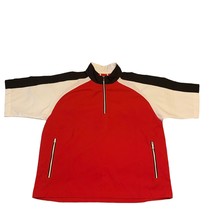 FootJoy Wind Shirt Mens Large Windbreaker Golf 1/4 Zip Red White Black - $24.49