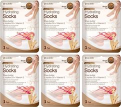 Epielle Hydrating Foot Masks  Socks 6pk for cracked feet dry heels &amp; toe callus - £45.55 GBP